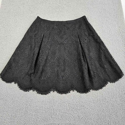 NWT RSVP by Talbots Skirt Womens 16W Black Side Zip Floral Lace MSRP $159