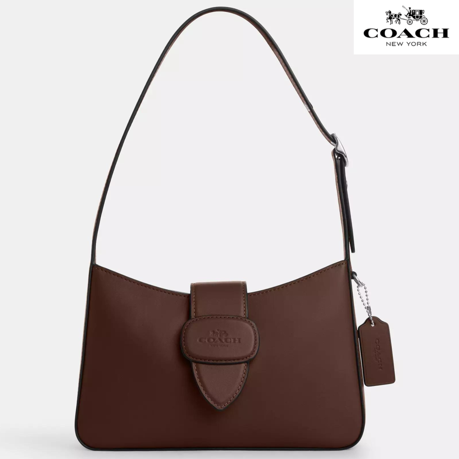 Coach Eliza Shoulder Bag With Zipper Closure smooth leather
