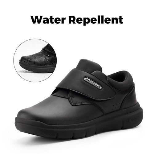 FitVille Men's Diabetic Shoes Leather Extra Wide Walking Shoes Edema Recovery