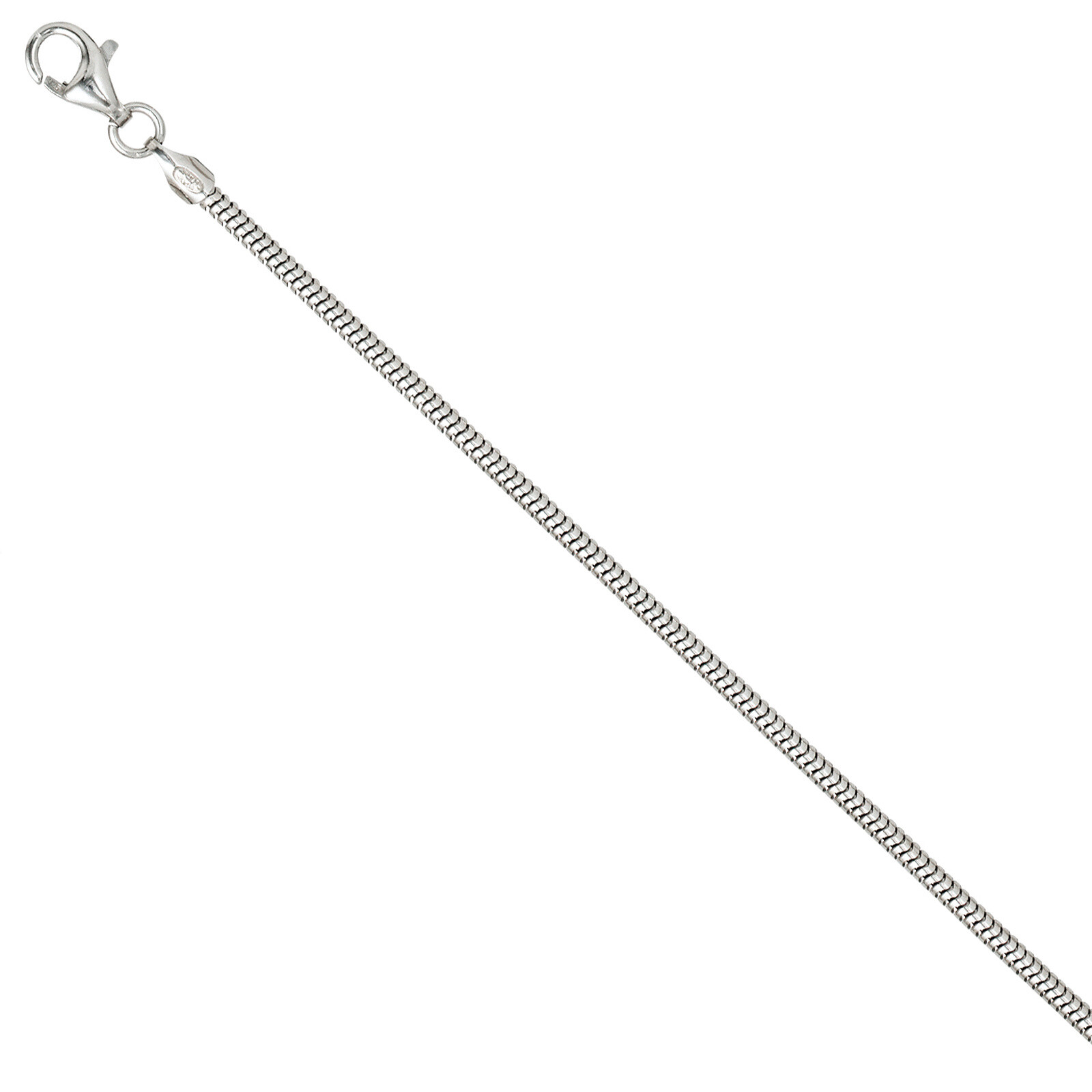 JOBO SILBERKETTE 45 CM, 1,9 MM, SCHLANGENKETTE 925 SILBER, KARABINER, CA. 6,6 GRAMM