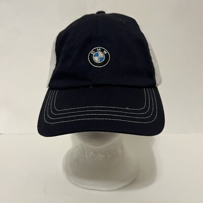BMW USA Olympic Proud Partner Cap Dad Hat Adult Adjustable Navy Blue White Mens