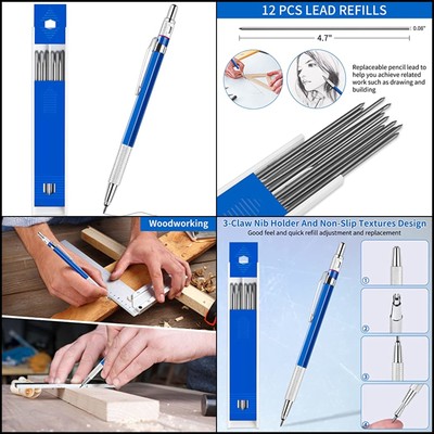 Pencil Carpenter Mechanical Woodworking Refills Marker Set Pencils 12PCS Refill