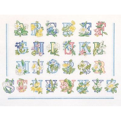 Kit point de croix Alphabet floral 2089A Thea Gouverneur Aida