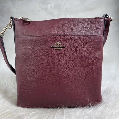 COACH Messenger Crossbody in Crossgrain Leather burgundy 