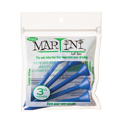 Martini 3-1/4'' Durable Plastic Golf Tees   5 Pack - CHOOSE YOUR COLOR!