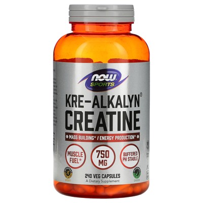 Now Foods Sports Kre-Alkalyn Creatine 240 капсул с гарантией качества GMP