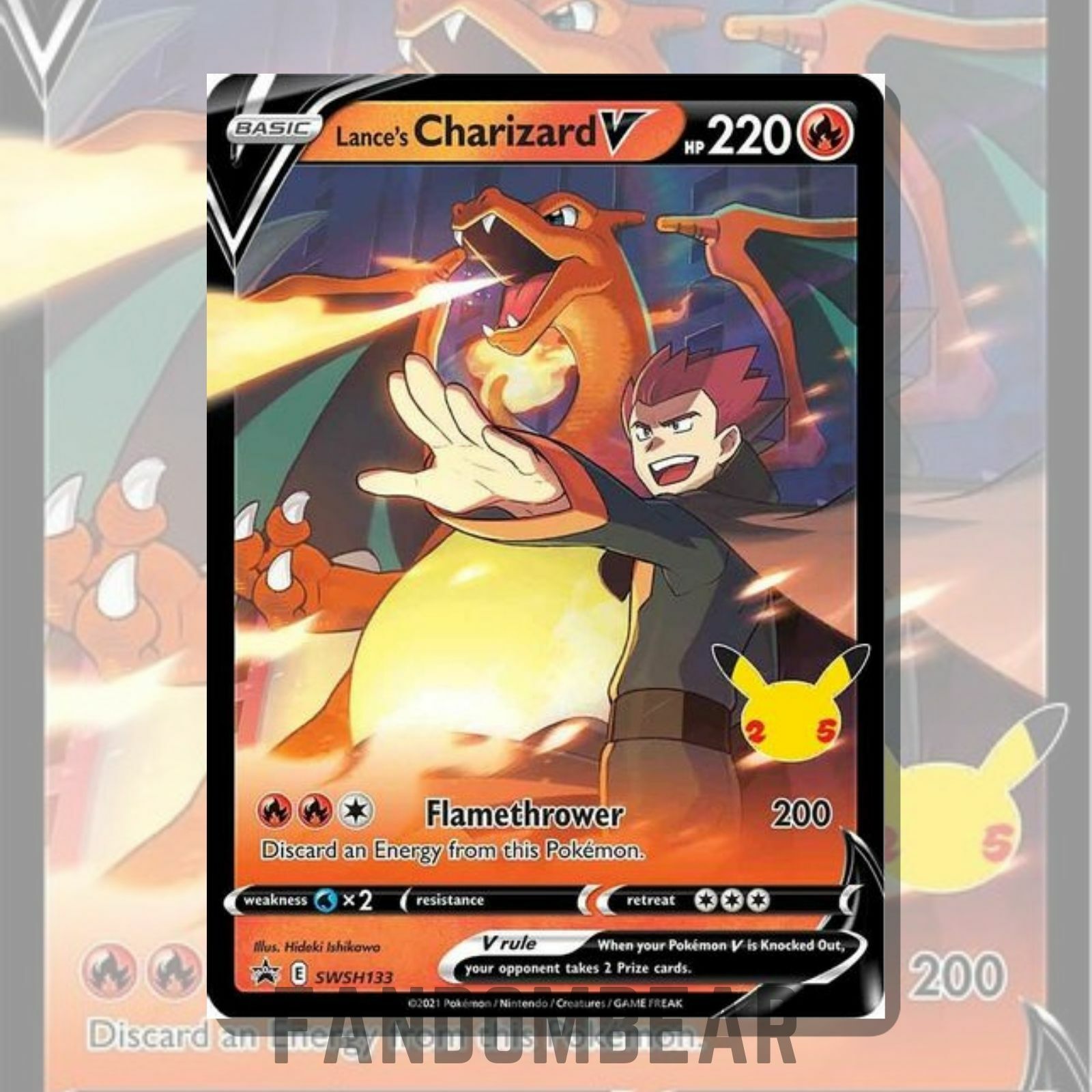 Lance's Charizard V SWSH133 Black Star PROMO card 2021 Lance's Charizard V SWSH133 Black Star PROMO card 2021