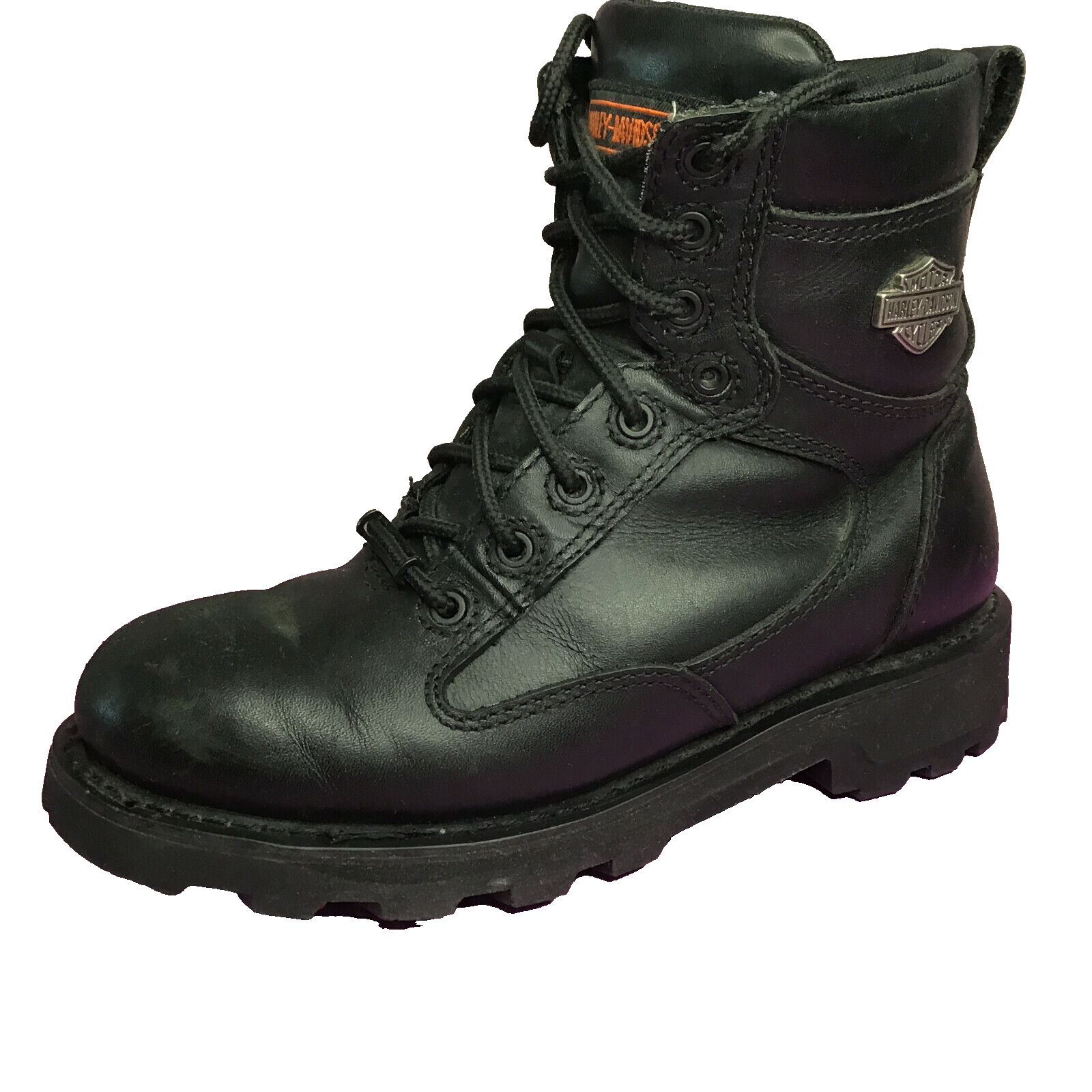 Vintage Harley Davidson Black Leather Side Zip Riding Boots