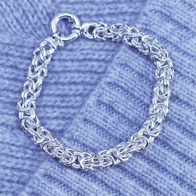 7”, vintage Italian bold Sterling silver bracelet, 925