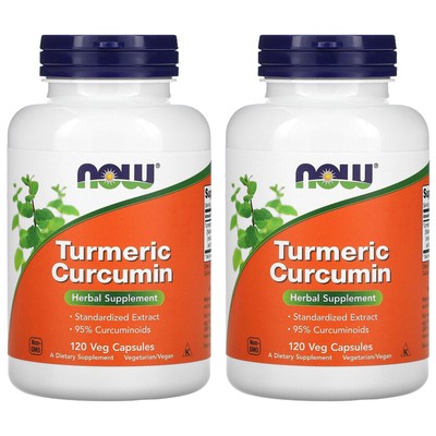 Now Foods (2 упаковки) Curcumin 120 растительных капсул, гарантированное качество GMP, кошерный, веганский