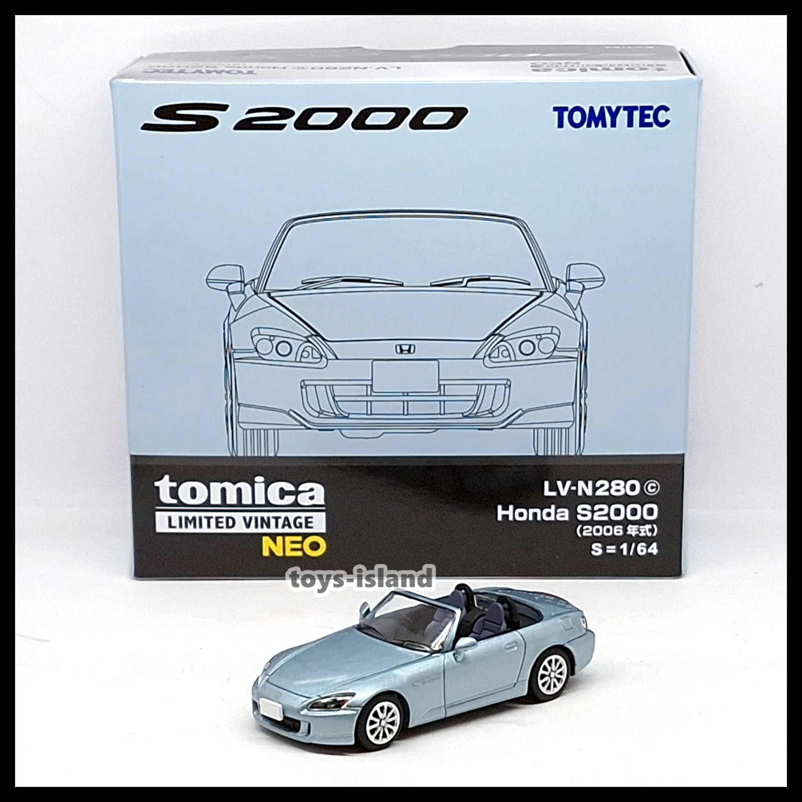 TOMYTEC Honda S2000 LV-N280 1/64 2台 Tomytec 1/64 LV-N280a Honda S2000 2006 (blue)