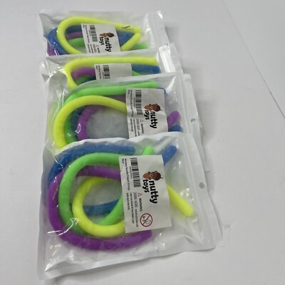 4 PKG NUTTY TOYS Monkey Noodle Sensory Fidgets Stress Relief Stretchy toy