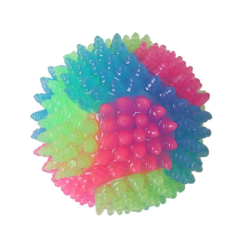 LED Light-up Spike Ball Pet Dog Toy Rubber Flash Dog Chewing Toy Bounce Ball Toy