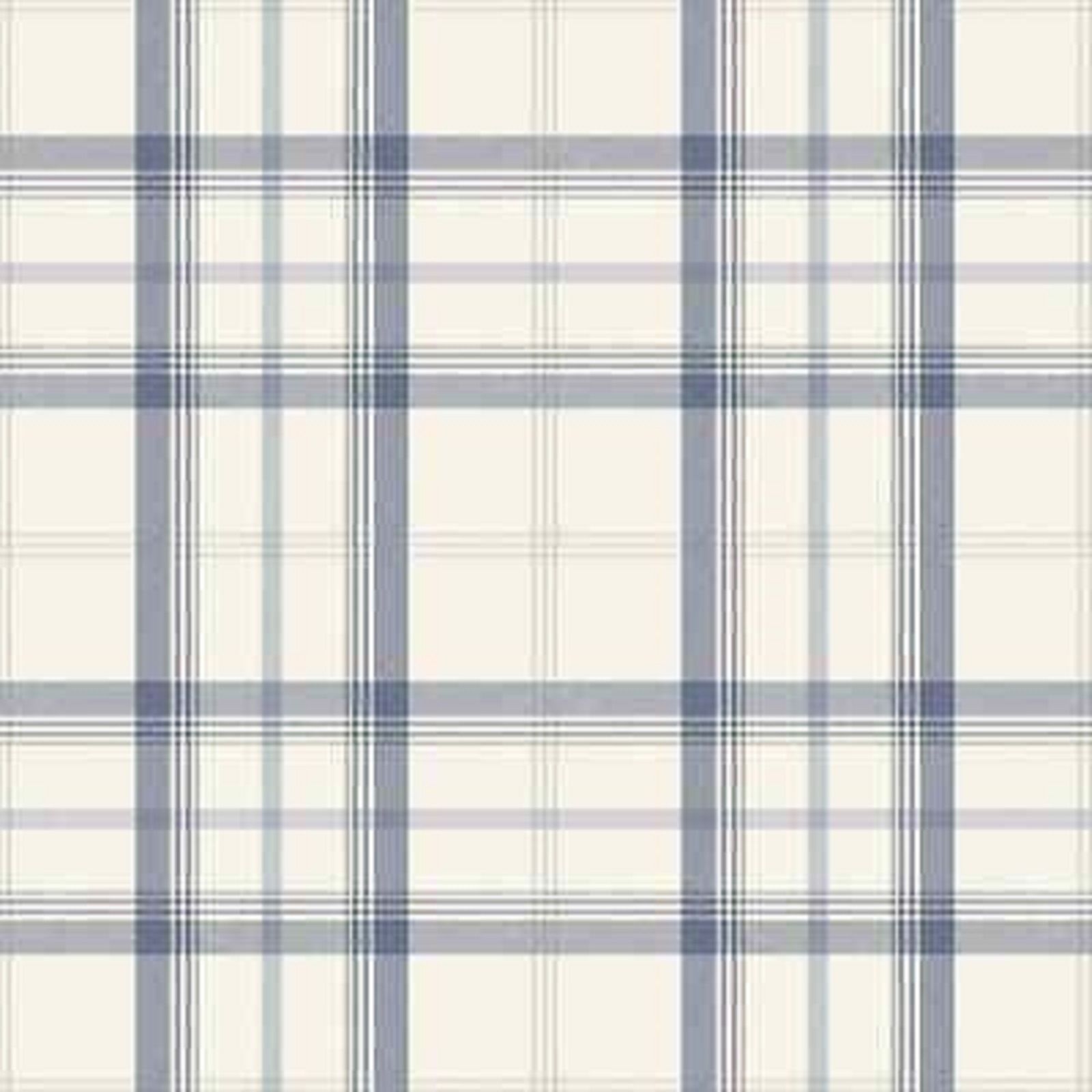 CAMBRIDGE BLUE & WHITE TARTAN CHECK FEATURE DESIGN WALLPAPER FINE DECOR