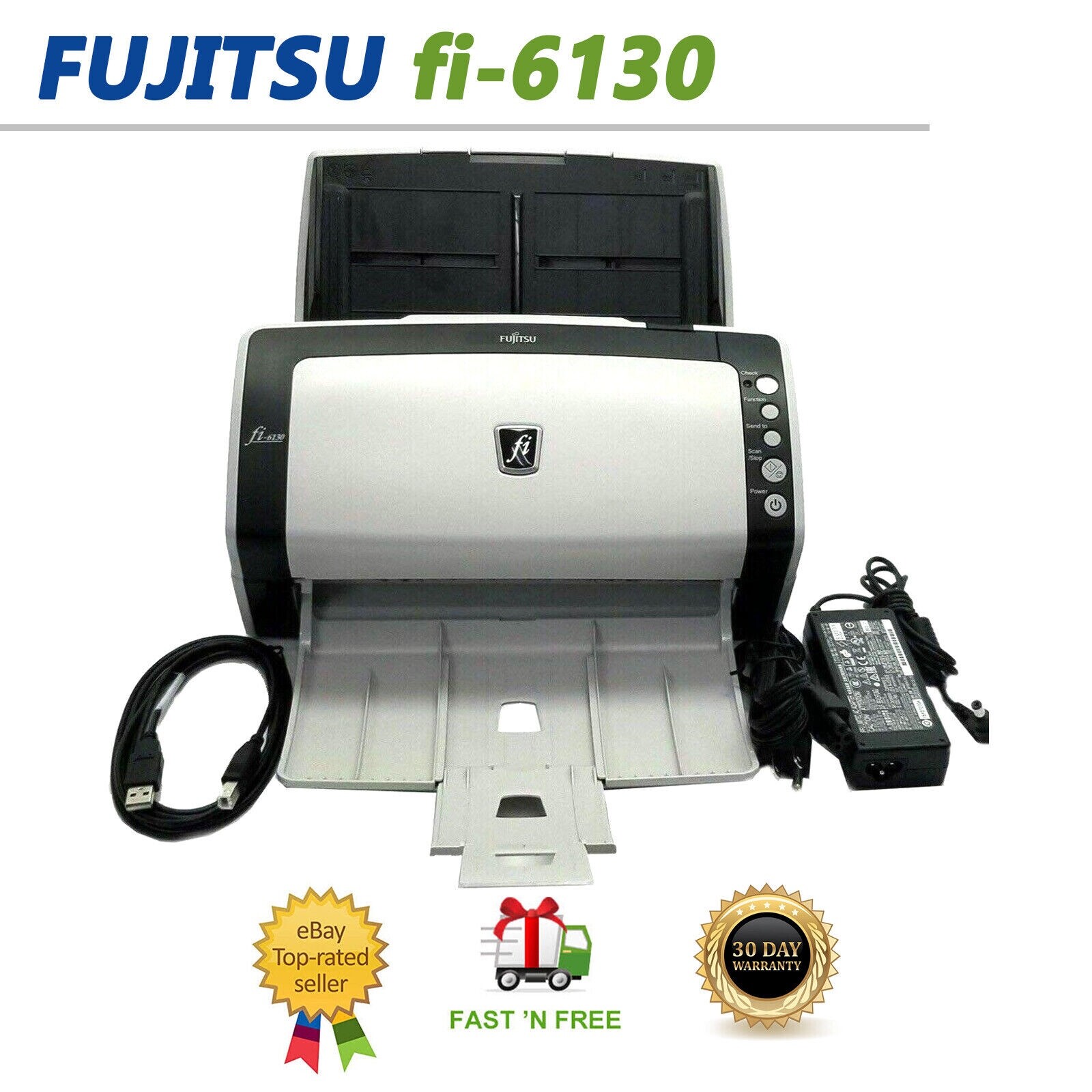 Duplex Color USB Document Scanner for Legal Paper Size w/AC Adapter USB Cord