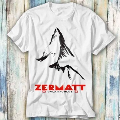 Swiss Alps Ski Zermatt Valais Switzerland Poster T Shirt Meme Gift Funny Top Tee