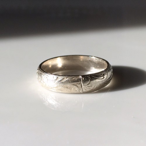 Vintage Sterling Silver Ring Size 4.5 Midi Pinky Dainty Floral Embossed Band