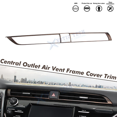 Wood Texture Central Control AC Air Vent Frame Trim For Toyota Camry 2018-2020