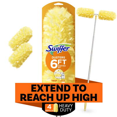 Swiffer Dusters Heavy Duty Super Extendable Handle Dusting Kit (1 6Ft., 4 )