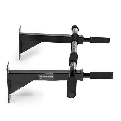 Titan Fitness 3 Position Wall Mounted Pull-Up Bar, Foam Grip Handles