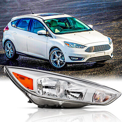 For 2015-2018 Ford Focus Chrome Headlights Passenger Side W/O LED DRL W/Bulbs