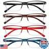 Przene 4 Pack Rectangle Fashion Anti Blue Light Reading Glasses for Men Women Computer Readers 1.75