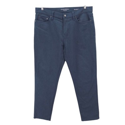 BANANA REPUBLIC Traveler Athletic Tapered 5-Pocket Pants Navy Heathered 35x30