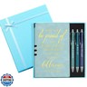 Resurhang 5 Pcs Employee Appreciation Gift Leather Journal Notebook 3 Ballpoint Pens with Box Thank You for Boss Nurse Medical Assistant Lady Coworker Teacher Social Worker Volunteer(Blue)