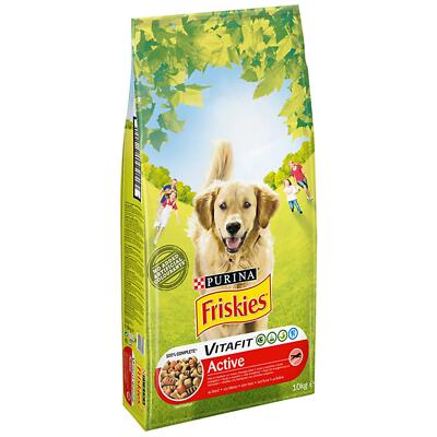 CROCCHETTE PER CANI PURINA FRISKIES VITAFIT ACTIVE MANZO CROCCANTINI 10kg ADULTI