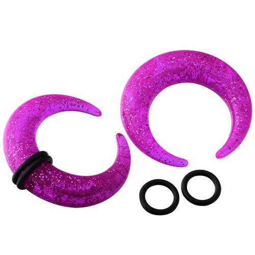 16PCS Acrylic Crescent Horseshoes Taper Set Pincher Septum Rings Gauges 14G-00G
