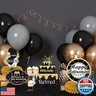 9PCS Retirement Party Decorations, KSKSPE Retirement Centerpieces for Table,Black and Gold Retirement Table Decorations, Retirement Decor for Retirement Party Retirement Party Supplies Men and Women