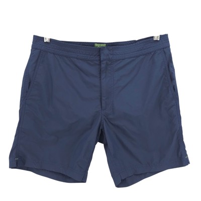 SID MASHBURN Zip-Front Swim Trunks Shorts Navy Nylon Size 34 Waist 6" Inseam