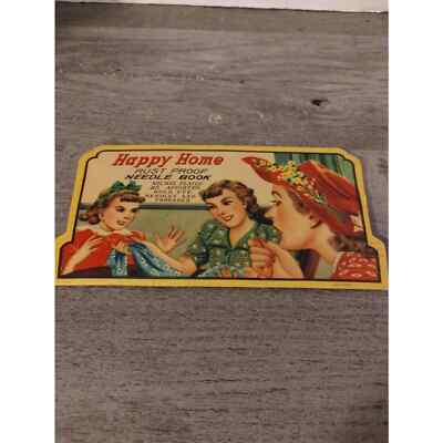 Vintage Happy Home Rust Proof Needle Book Nickel Plated Gold