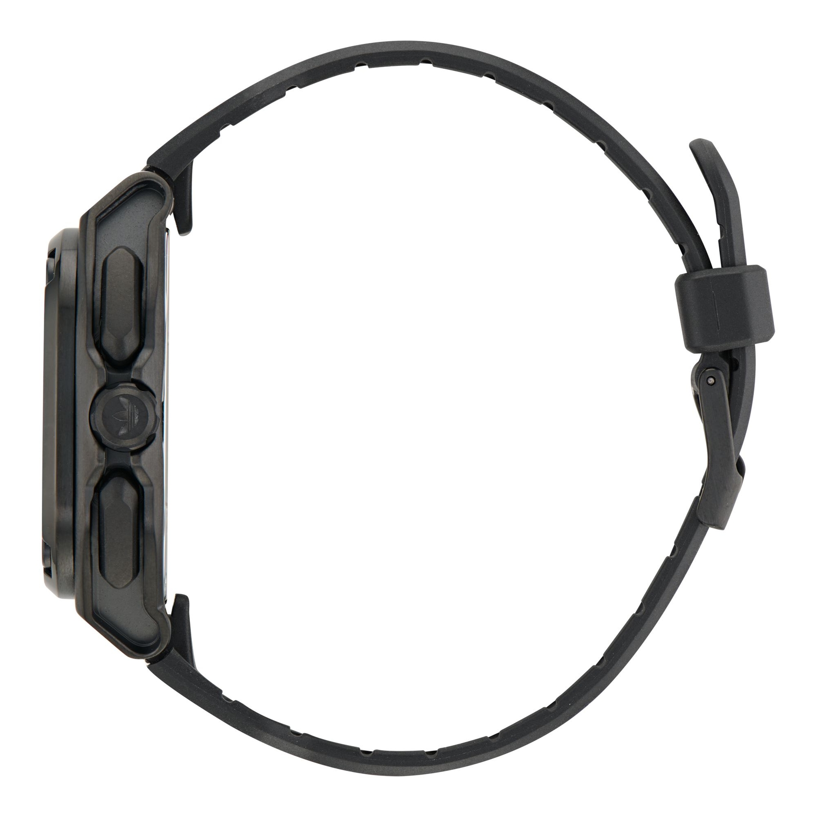 Pre-owned Adidas Originals Adidas Unisex Chrono Watch City Tech Three Silicone Black Aofh24020