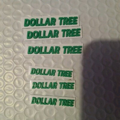 N Scale Dollar Tree Store Front Signs 6 Piece Set 2 Inch & 1.5 INCH
