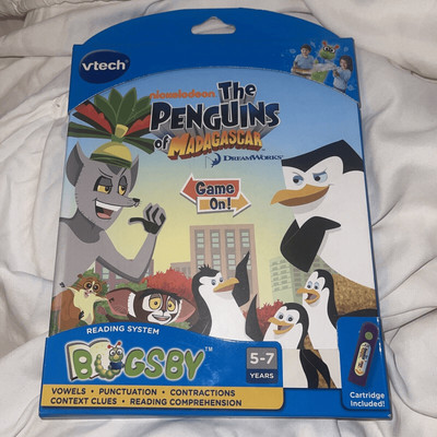 Bugsby Reading System ''The Penguins of Madagascar'' vtech NEW book & cartridge
