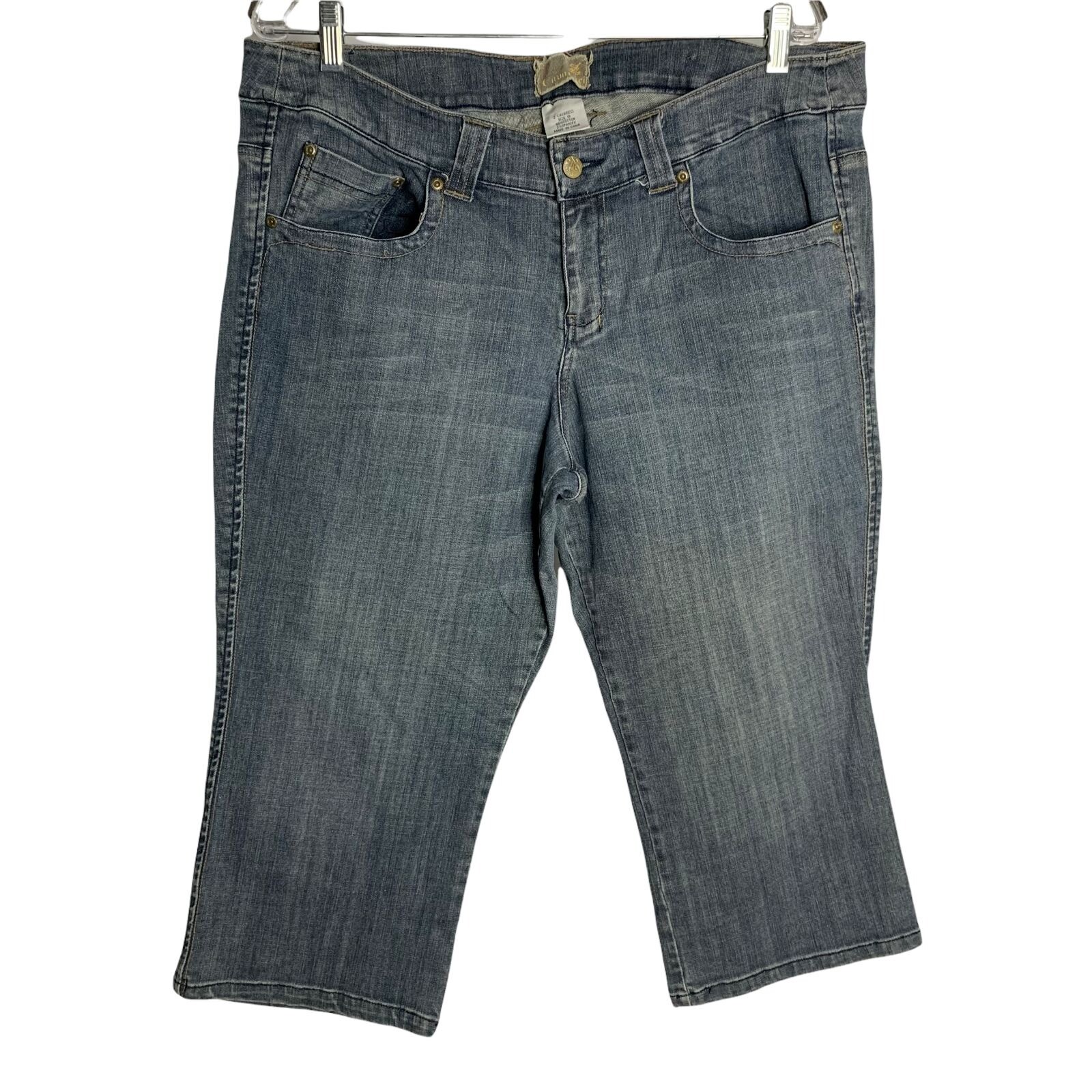 Vintage 90s Z Cavaricci Capri Jeans 18 Blue Stone Wash Denim