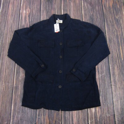 Marine Layer NEW NWT Womens Small Black Zito Chore Coat Utility Button Up