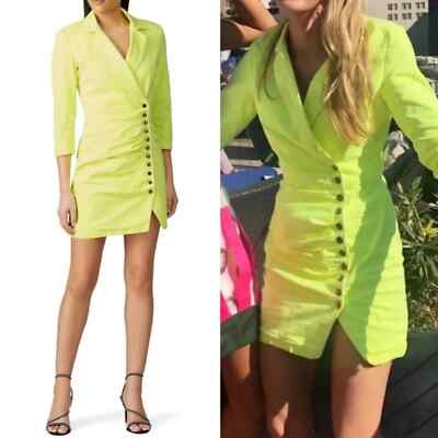 Neon top denim dress