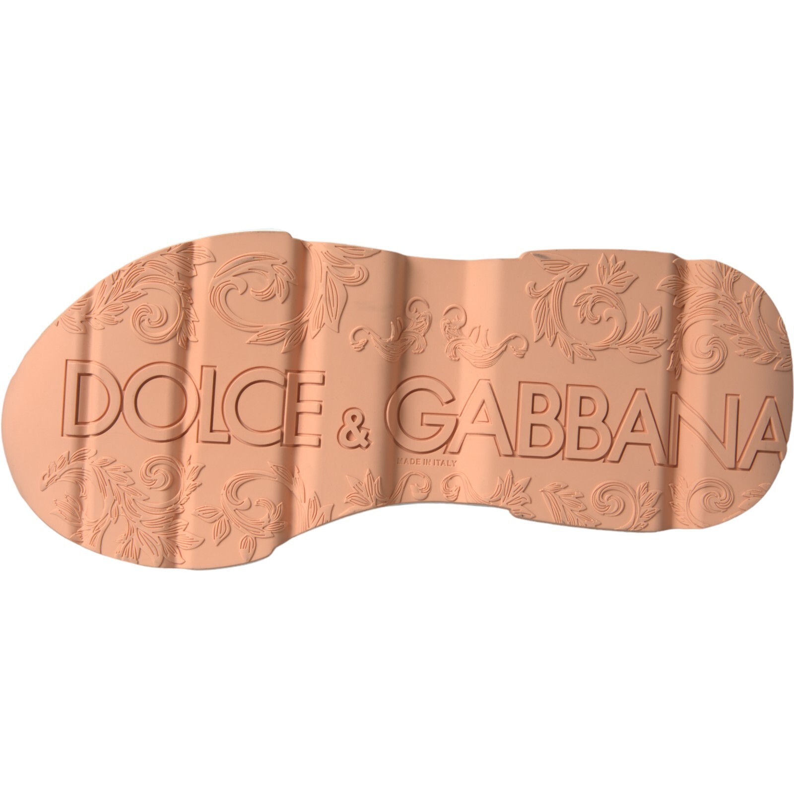 Pre-owned Dolce & Gabbana Shoes White Peach Daymaster Leather Sneakers Eu39.5 / Us9 940usd