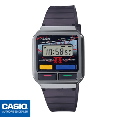 CASIO A120WEST-1AER⎪A120WEST-1A⎪Colaboración STRANGER THINGS⎪Vintage EDGY⎪Negro