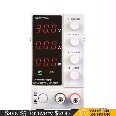 30V 6A/10A DC PoWer Supply, Lab Variable Adjustable regulated DC Bench SWitching