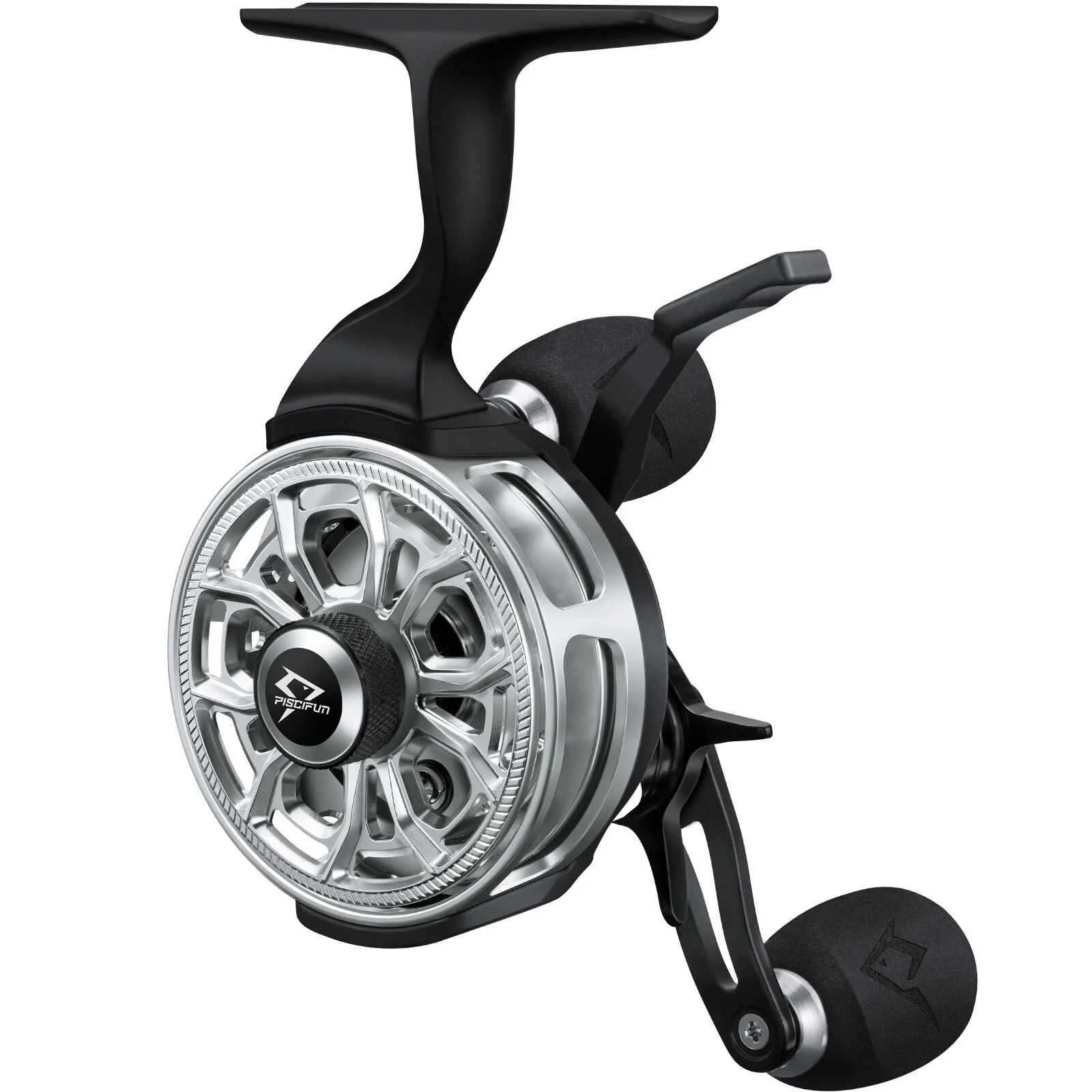 Piscifun ICX Carbon Inline Ice Fishing Reel - LH Model - 9 Bearing Silver Color