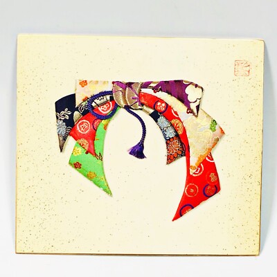 Japanese Art Board Kimono Obi Oshie 3D Textile Collage Shikishi Paper Craft