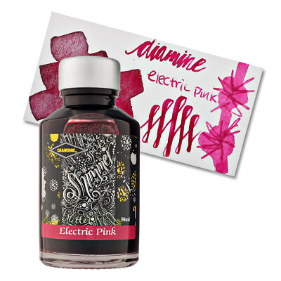 Diamine Shimmer Ink Electric Pink Bottled Ink For Fountain Pens 50 ml DM-9026