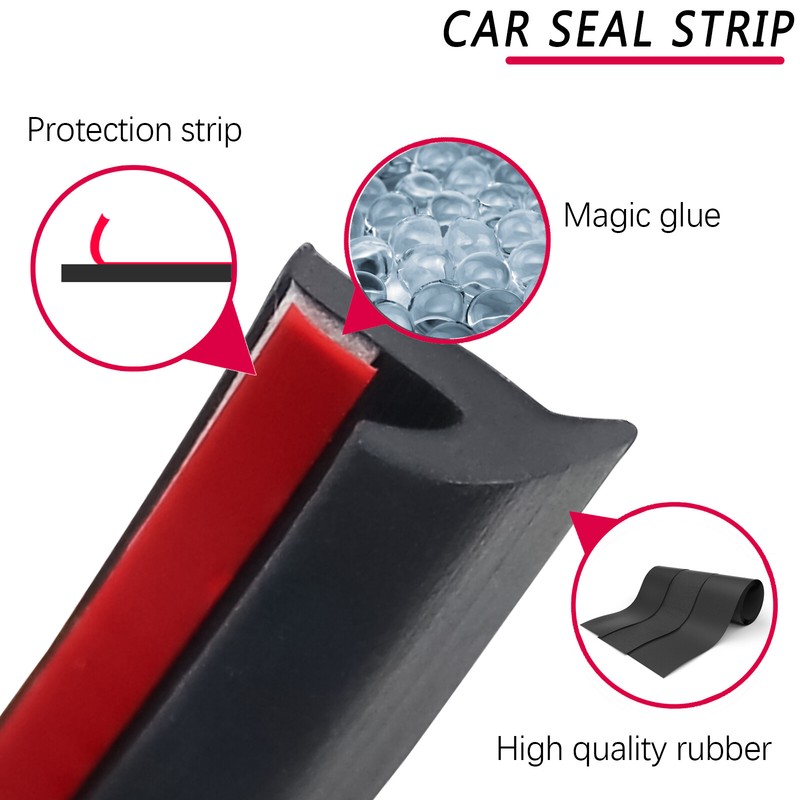 2M T-Type Car Door Rubber Seal Strip Hood Trunk Edge Bumper Guard Weather Strip