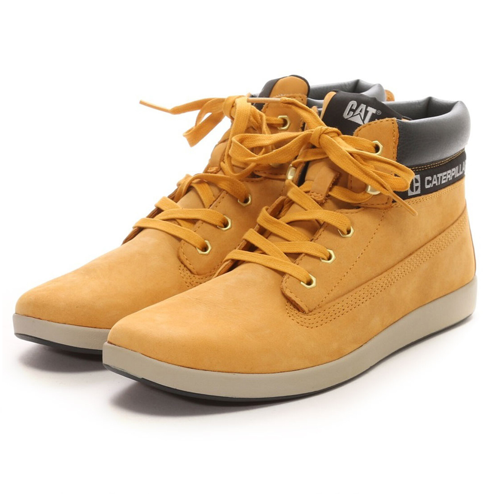 CAT Caterpillar Poe Ankle Boots Mens Leather Lace Up Casual Hi
