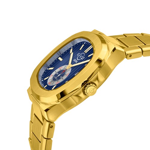 Pre-owned Gv2 By Gevril Mens 18302b Potente Swiss Automatic Eta 2895 Date Ipyg Steel Watch
