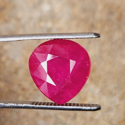 13mm Ruby Natural Mozambique Red Ruby Heart Shape Certified Heated Gemstone u491