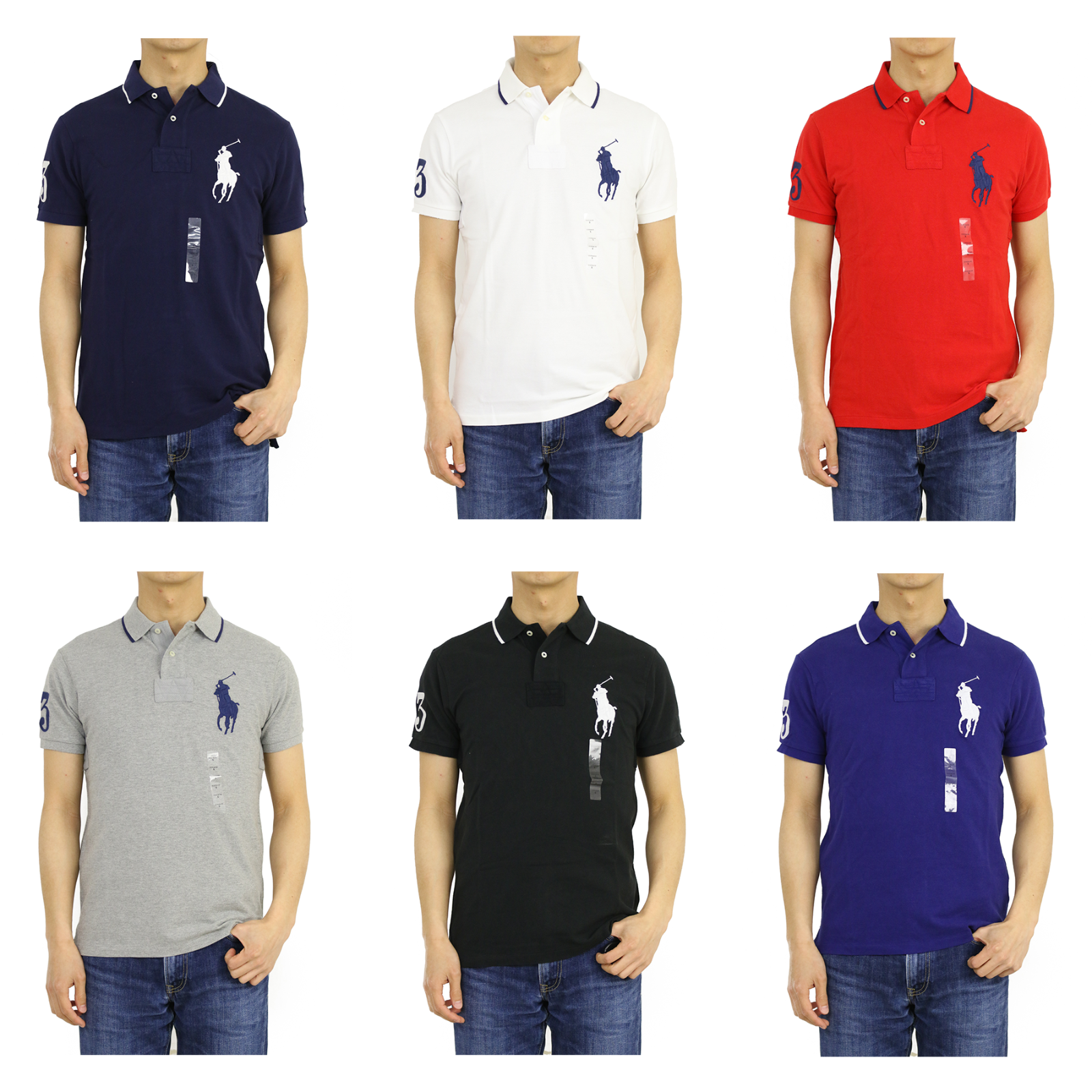 

Рубашка поло с коротким рукавом Polo Ralph Lauren Big Pony Custom Fit Solid - 6 цветов